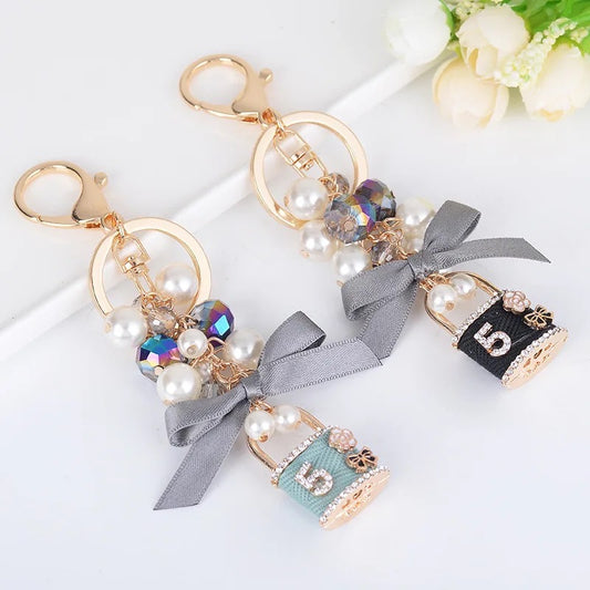 JayGsEmpire 2 pcs flower keychains keyrings bag charm accessories